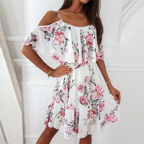 Chiffon Slip Dress & two piece & off shoulder printed PC