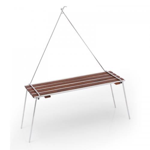 Madera de haya & Acero inoxidable Mesa plegable al aire libre,  trozo