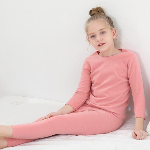 Viscose Children Thermal Underwear fleece & two piece & thermal & unisex Solid Set