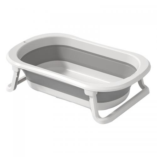 TPE-Thermoplastic Elastomer & Polypropylene-PP foldable Baby Bathtub hardwearing gray PC