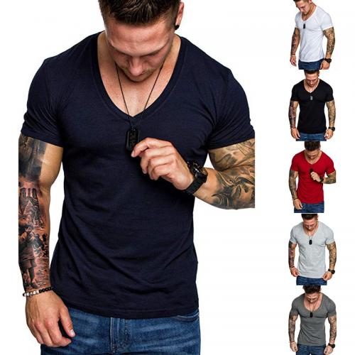 Poliéster Hombres camiseta de manga corta, Sólido, más colores para elegir,  trozo