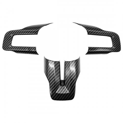 For Ford Mustang 2015-2022 Button Stickers durable & hardwearing & three piece  Carbon Fibre texture black Sold By Set