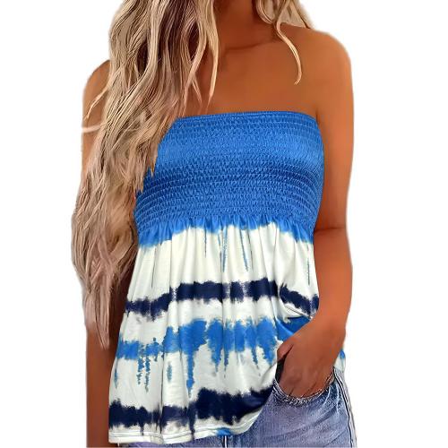 Polyester Tube Top, Tie-Dye, Blau,  Stück