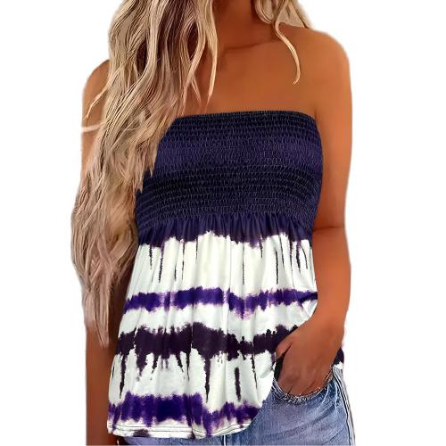 Polyester Slim Tube Top Tie-dye purple PC