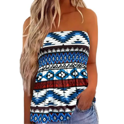 Polyester Slim Tube Top printed mixed colors PC