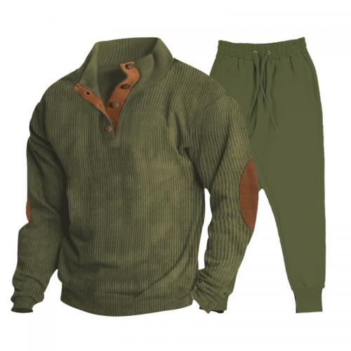 Polyester Men Casual Set & two piece & loose Pants & top Set