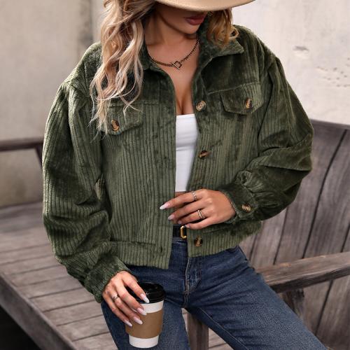 Polyester Manteau femmes Solide armée verte pièce