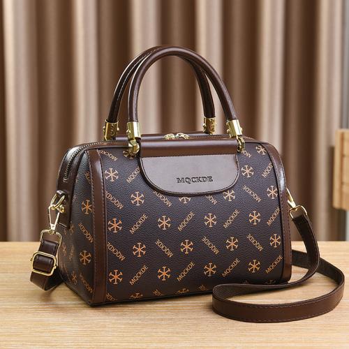 PU Leather hard-surface & Concise Handbag attached with hanging strap PC