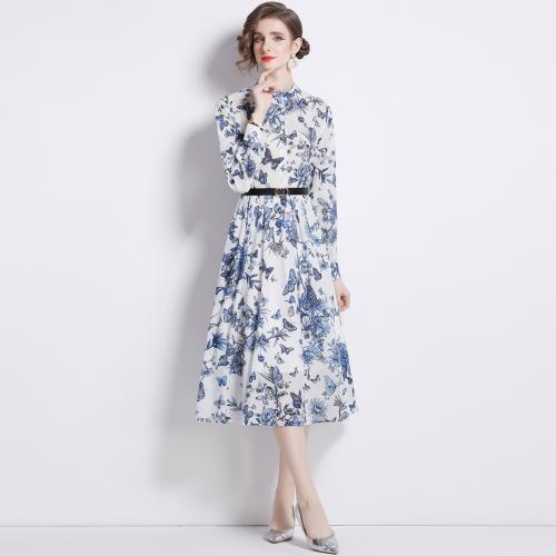 Polyester Robe d’une seule pièce Imprimé motif papillon Bleu pièce