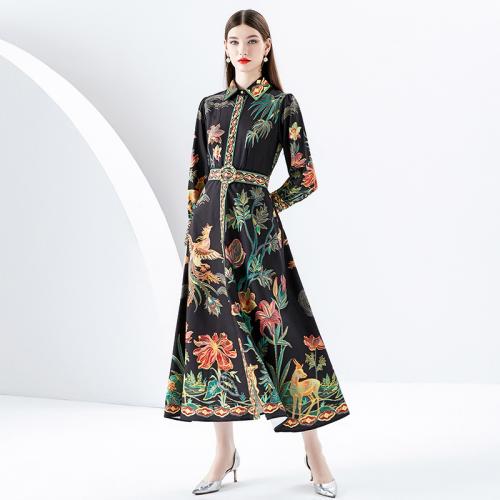 Polyester Robe d’une seule pièce Imprimé Floral plus de couleurs pour le choix pièce