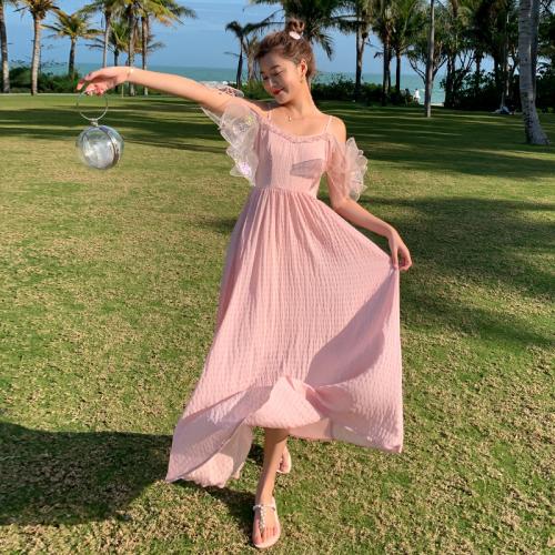 Polyester Slim Slip Dress pink PC