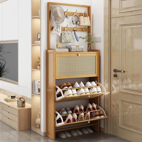 Medium Density Fiberboard & Moso Bamboo & Engineering Plastics Multilayer & Multifunction Shoes Rack Organizer dustproof PC