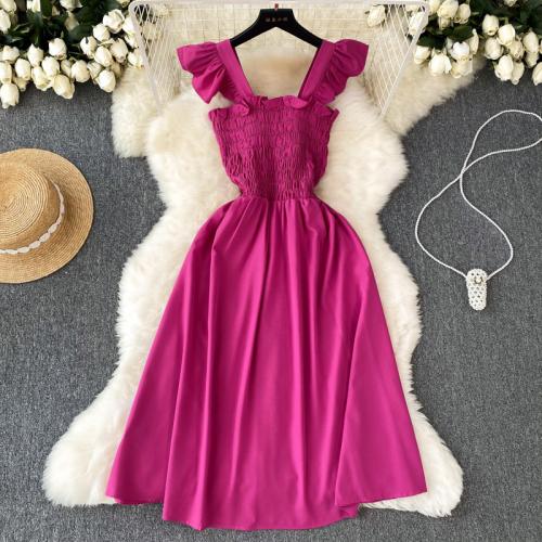 Polyester Waist-controlled One-piece Dress breathable Solid : PC