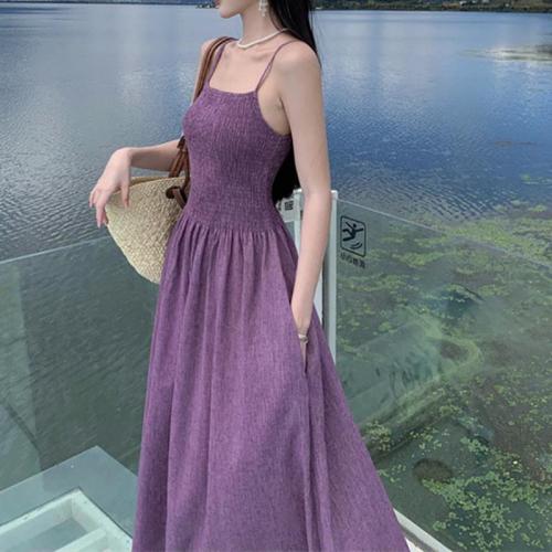 Polyester Slim Slip Dress purple PC