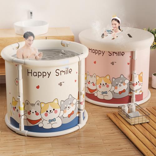 PVC heat preservation Foldable Bathtub durable Pearl Cotton & Polyester Taffeta printed Cats PC