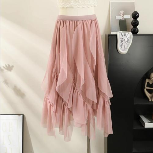 Polyester High Waist Maxi Skirt slimming patchwork : PC