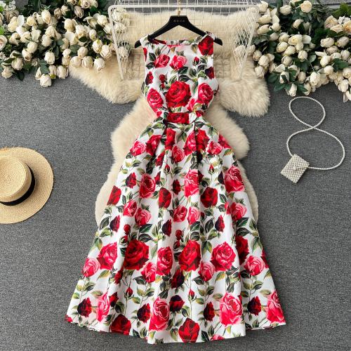 Polyester Einteiliges Kleid, Floral, mehr Farben zur Auswahl,  Stück