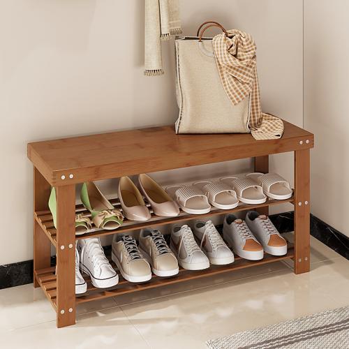 Moso Bamboe Schoenen Rack Organizer Solide Donkerbruin stuk