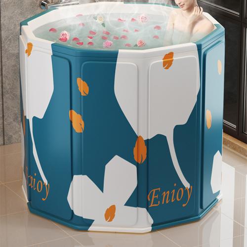 PVC & Oxford heat preservation Foldable Bathtub printed flower shape PC