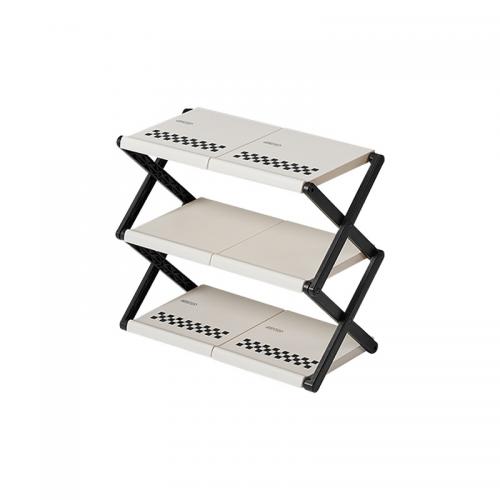 Polypropyleen-PP & Rvs Schoenen Rack Organizer wit en zwart stuk