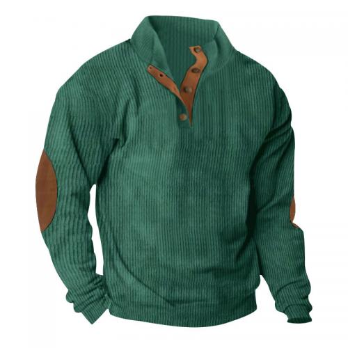 Corduroy Plus Size Men Sweatshirts & loose patchwork Solid PC