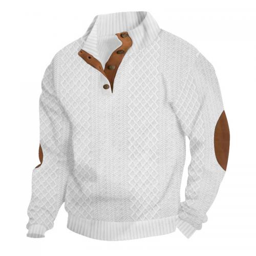 Polyester Men Sweatshirts & loose jacquard Solid PC