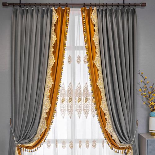 Flannelette shading Curtain for home decoration & thickening Solid mixed colors PC