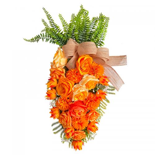 Plastic & Polyester Easter Design & Artificial Flower & Creative Door Hangers for home decoration handmade carrot pattern reddish orange PC