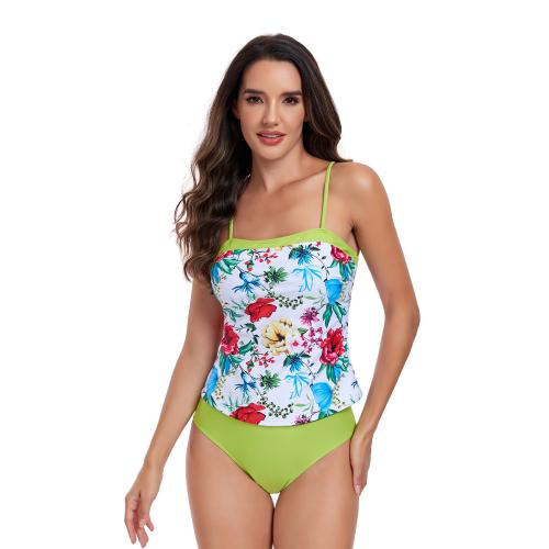 Polyester Ensemble Tankinis Imprimé Floral couleurs mixtes Ensemble