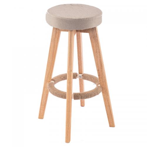 Solid Wood & PU Leather Stool durable PC