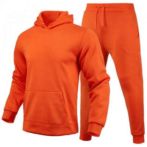 Cotton Men Casual Set & two piece & loose & unisex Long Trousers & Sweatshirt Solid Set