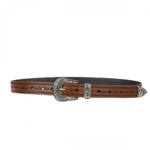 PU Leather Punk & Easy Matching Fashion Belt Solid coffee PC