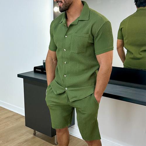 Polyester Men Casual Set & two piece & loose Pants & top Set