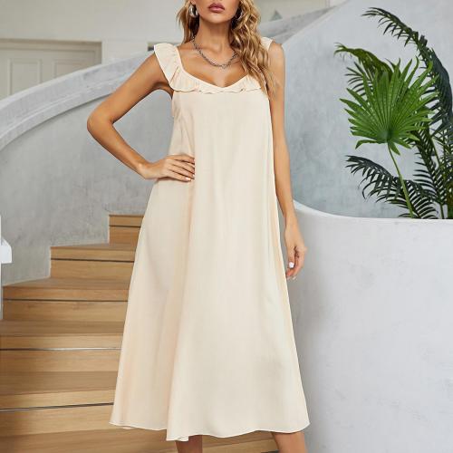 Poliéster Vestido de resbalón, beige,  trozo