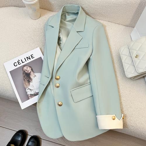 Polyester Manteau de costume de femme Vert pièce