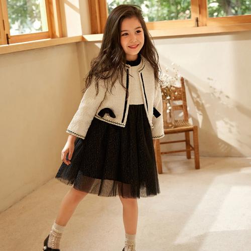 Cotton Girl Two-Piece Dress Set & two piece dress & coat Set