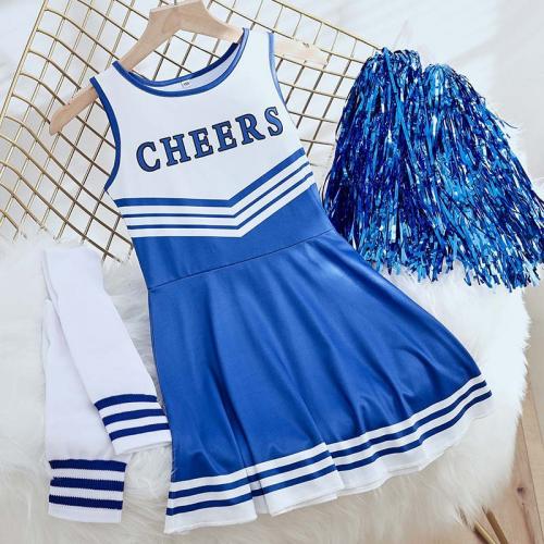 Polyester Children Cheerleaders Costume & three piece printed letter Set