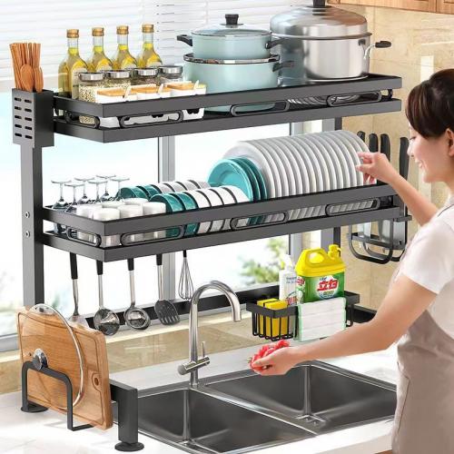 Carbon Steel Kitchen Shelf  Solid black PC