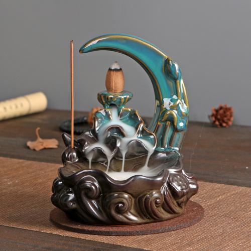 Ceramics Multifunction Backflow Burner for home decoration & durable handmade blue PC