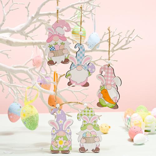 Wooden Easter Design Hanging Ornament for home decoration PC