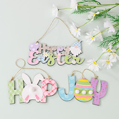 Wooden Easter Design Hanging Ornament for home decoration PC