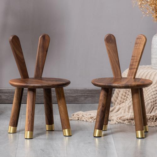 Bois massif Footstool enfants Solide Marron pièce