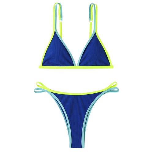 Poliestere Bikiny Patchwork Blu Nastavit