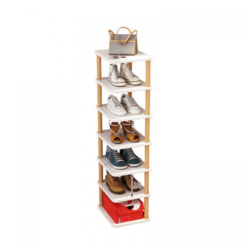 Fiberboard met gemiddelde dichtheid & Massief hout Schoenen Rack Organizer Witte stuk