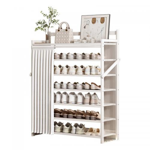 Medium Density Fiberboard & Moso Bamboo & Acrylic foldable Shoes Rack Organizer dustproof Solid PC