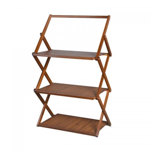 Moso Bamboo Multilayer & foldable Shelf portable Dark Brown PC