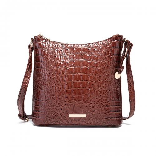 PU Leather Easy Matching Crossbody Bag large capacity crocodile grain PC