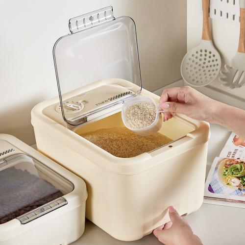 PET & Polypropylene-PP dampproof Rice Storage Box dustproof beige PC