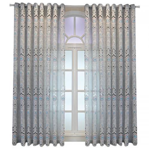 Polyester shading Curtain floral gray m