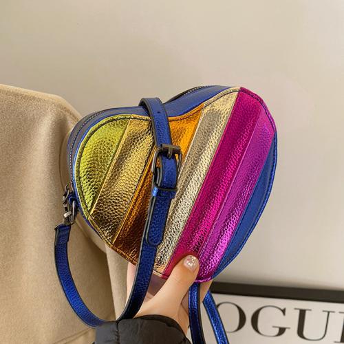 PU Cuir Crossbody Bag Rayé multicolore pièce